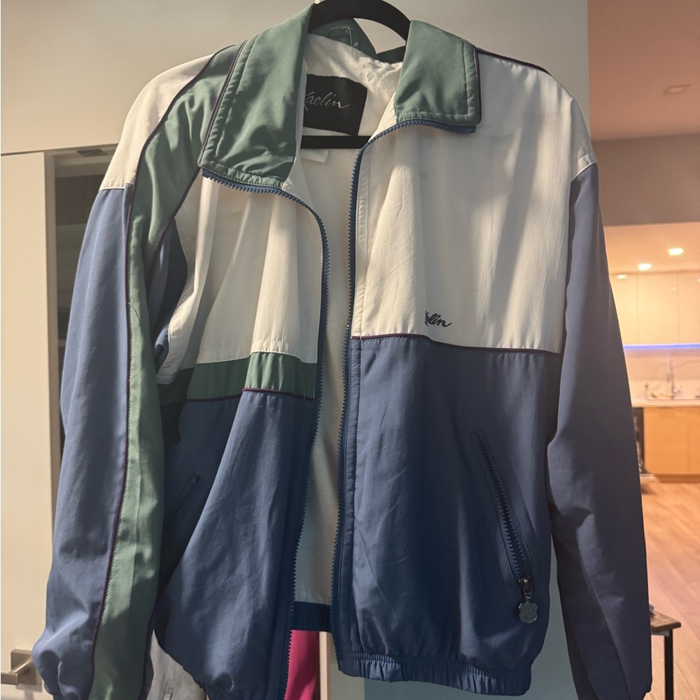 Colorblock Jacket - Blue, Green, and White